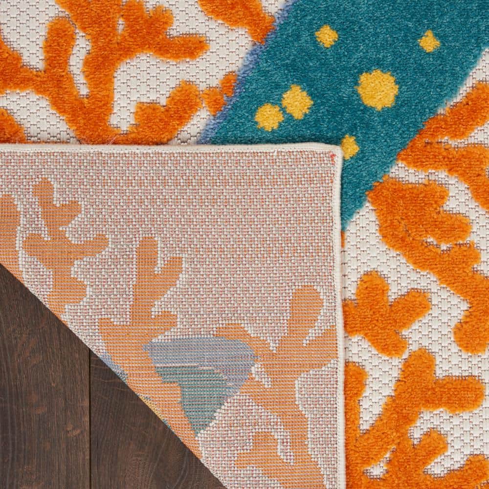Multicolor Coastal Synthetic Rectangular 6' x 9' Area Rug