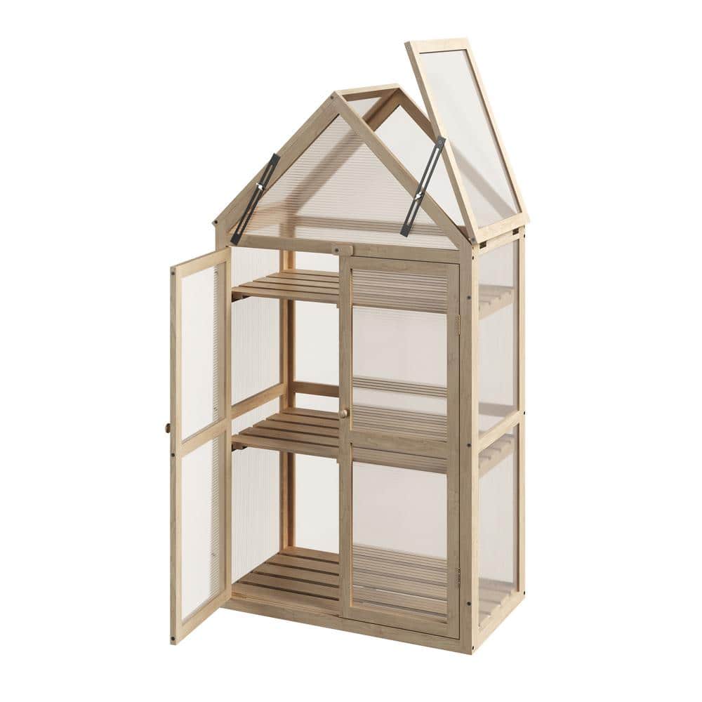 Pure Garden 16 in. W x 28 in. D x 52 in. H Wood Cold Frame