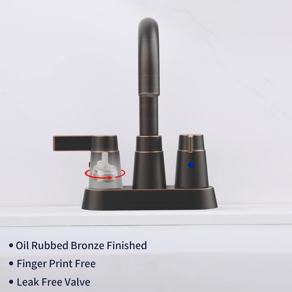 Oil Rubbed Bronze 2-Handle High Arc Bathroom Faucet