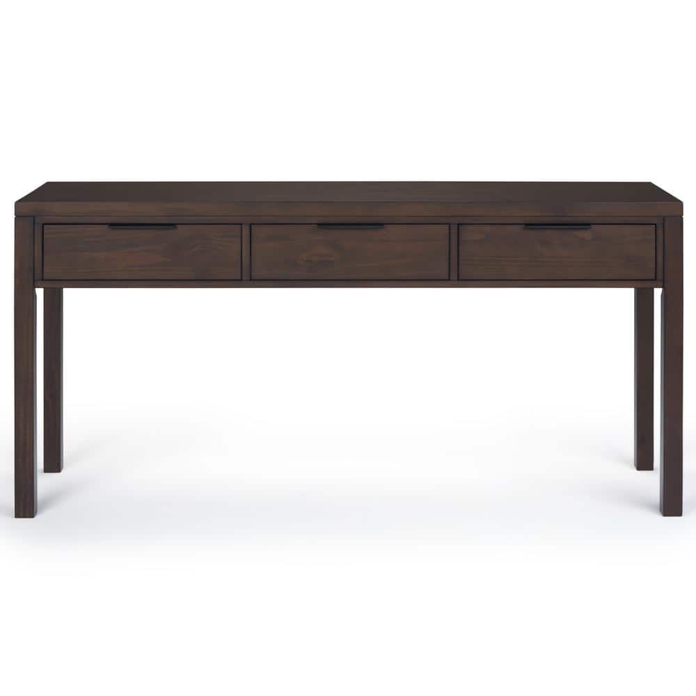 Hollander Warm Walnut Solid Wood Wide Console with Storage