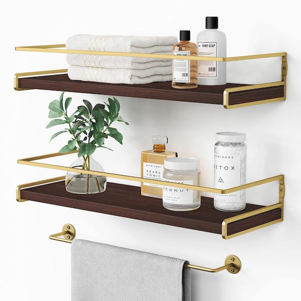 Unbranded 6 in. W x 16 in. D x 3 in. Solid Wood Floating Decorative Wall Shelf Set of 2