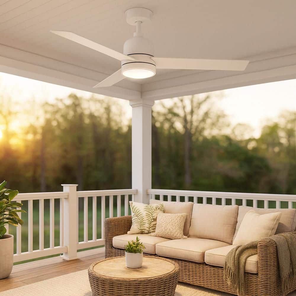 Chet 48.0 in. Indoor/Outdoor Integrated LED Matte White Ceiling Fan with Remote Control price history on PriceWatchPro