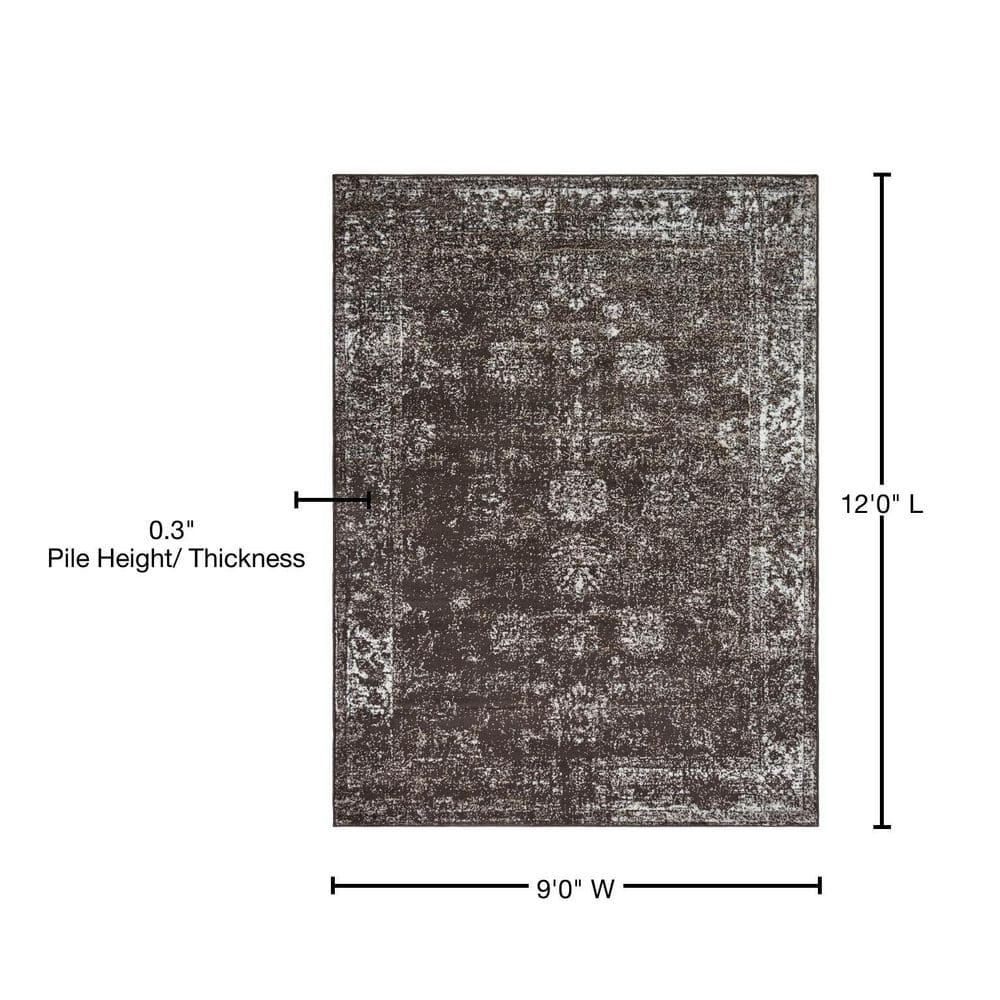 Casino Sofia Vintage Brown/Ivory 9'x12' Rectangular Rug