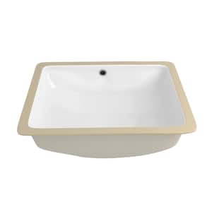 20.27 in. Undermount Bathroom Sink in White Vitreous China with Overflow Drain