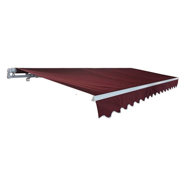 Aleko 13 Ft Manual Patio Retractable Awning 120 In Projection In Burgundy Aw13x10burg37 Hd The Home Depot
