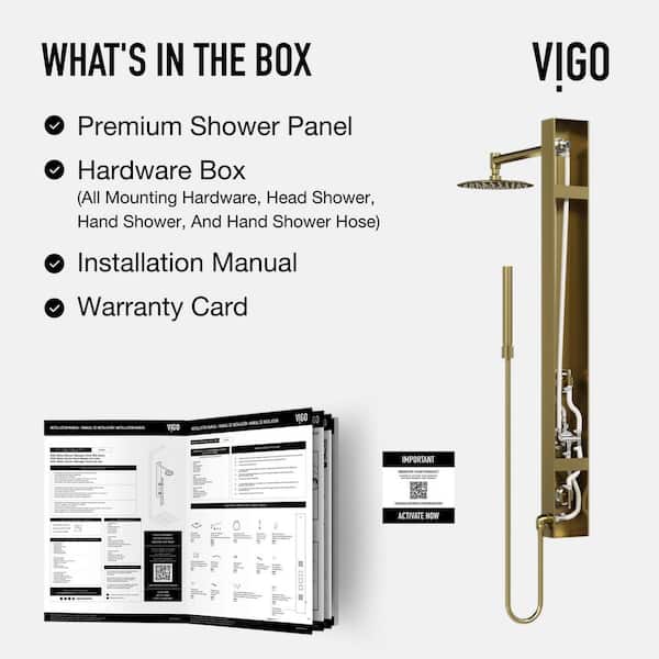 VIGO Gardenia 39 in. H x 4 in. W 2-Jet Shower Panel System with