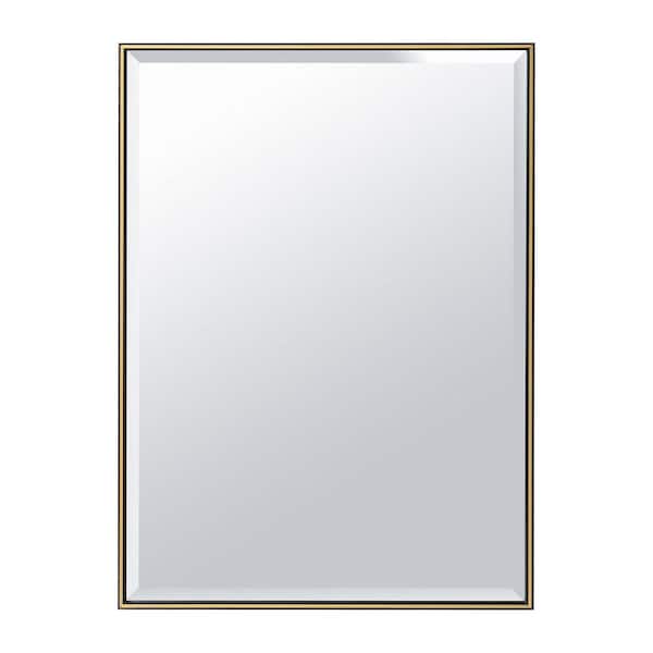 Unbranded 20 in. W x 28 in. H Rectangular Steel Framed Wall Mount Bathroom Vanity Mirror in Gold