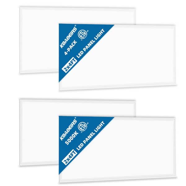 2 ft. x 4 ft. 7800 Lumens Integrated LED Panel Light, 0-10V Dimmable, 5000K White Office led Light (4-Pack)