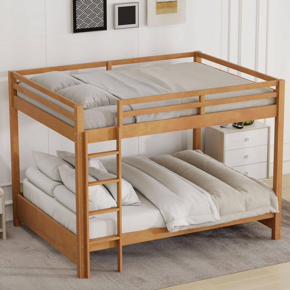 Wood Color Queen Size Wood Bunk Bed with Ladder, Solid Wood Construction price history on PriceWatchPro