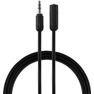 6 ft. 3.5mm Male to Female, Dual Shielded Audio Auxiliary Extension Cable in Black