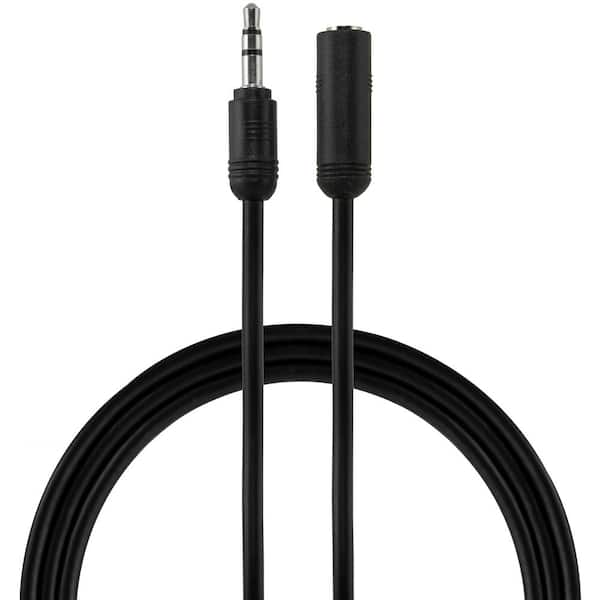GE 6 ft. 3.5mm Male to Female, Dual Shielded Audio Auxiliary Extension Cable in Black