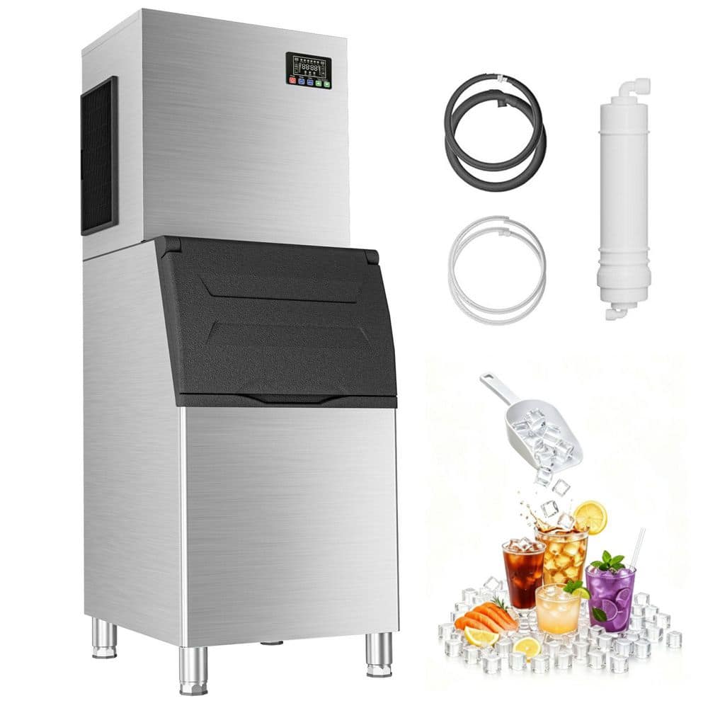 26.4 in. 350 lb./24H Full Size Cubes Freestanding Commercial Ice Maker in Stainless Steel with Self-Cleaning Function price history on PriceWatchPro