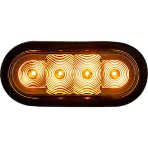 6 in. LED Oval Strobe Light with Amber LEDs and Clear Lens