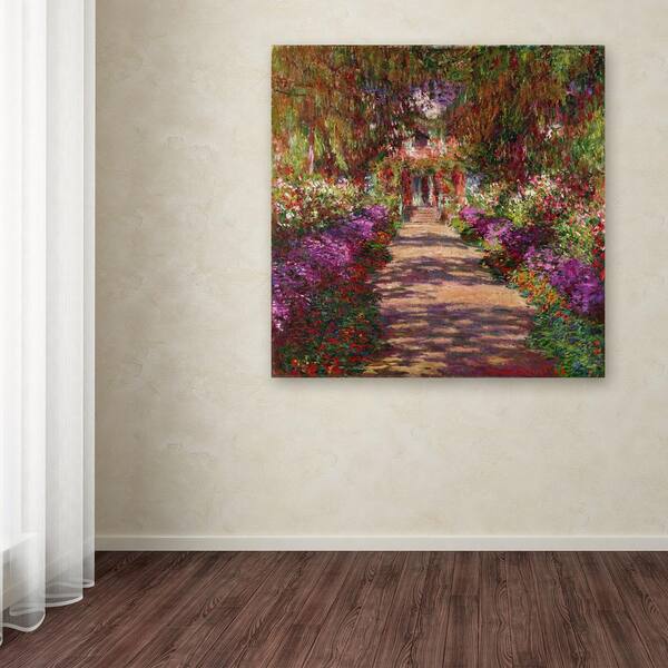 Trademark Fine Art 24 in. x 24 in. A Pathway in Monets Garden