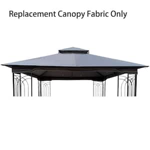 10 ft. x 10 ft. Gray Patio Double Roof Gazebo Replacement Canopy Top Only