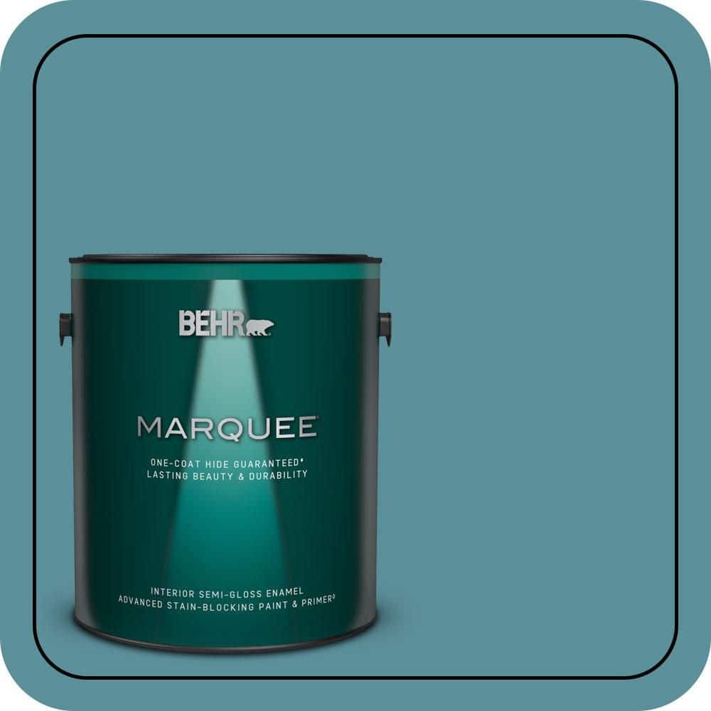 1 gal. Home Decorators Collection #HDC-AC-23A Cabana Blue One-Coat Hide Semi-Gloss Enamel Interior Paint & Primer price history on PriceWatchPro