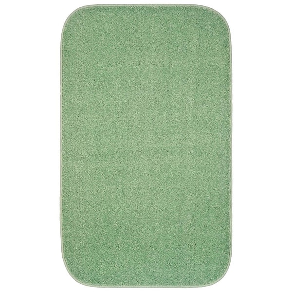 Garland Rug Gramercy 24 in. x 40 in. Deep Fern Solid Color Plush Rectangle Bath Rug