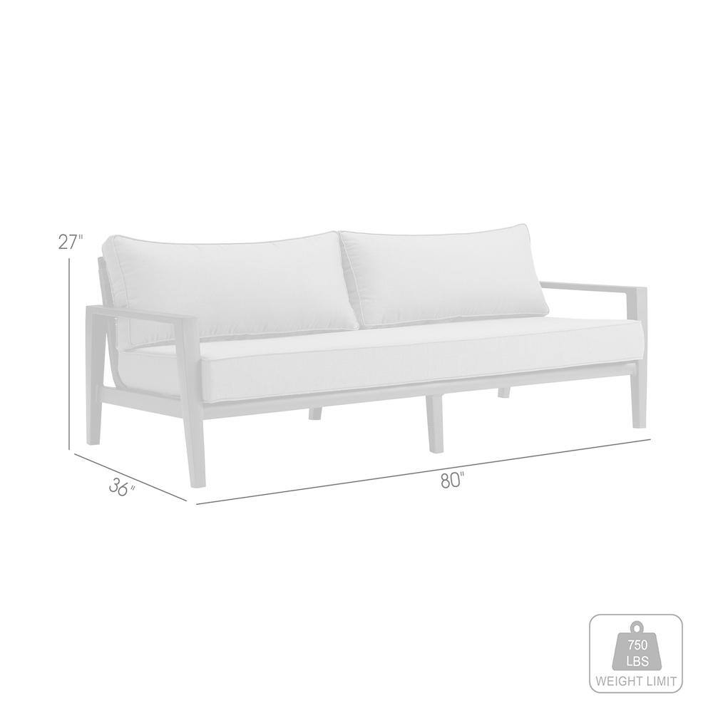 Cayman Black Aluminum Outdoor Sofa with Dark Gray Cushions