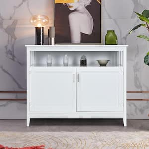 White Dining Wood Modern Kitchen Storage Cabinet Buffet Server Table Sideboard