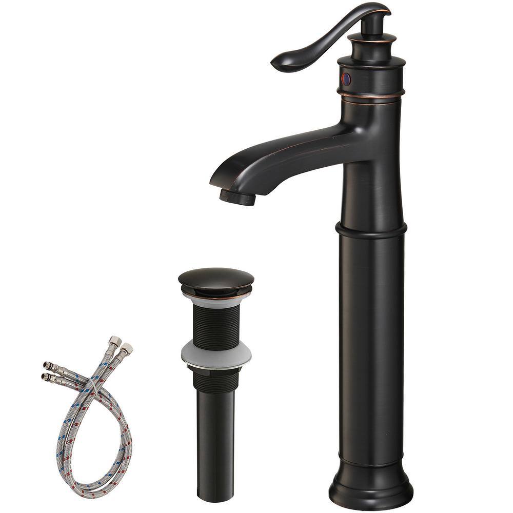 Matte Black Single Handle High Arc Vessel Sink Faucet