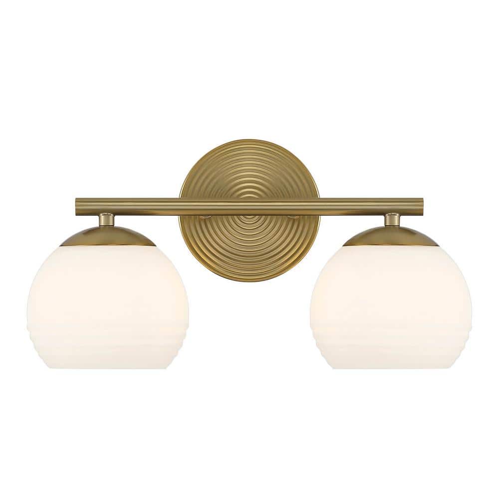 Moon Breeze Globe-Shaped Etched Opal Vanity Light in Brushed Gold