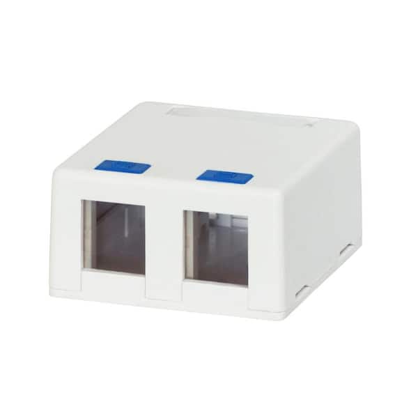 CE TECH 2-Port Category 5e and Category 6 Surface Mounting Box
