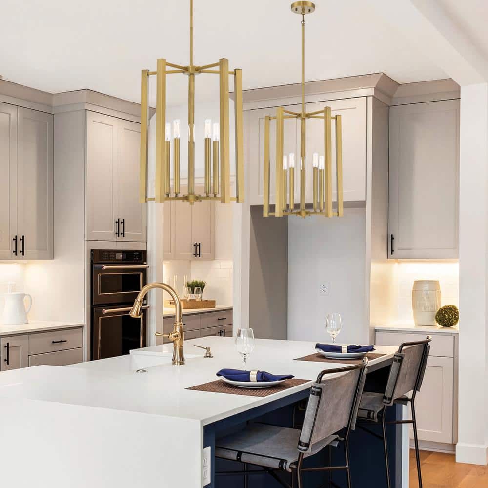 Benson Warm Brass 5-Light Lantern Pendant