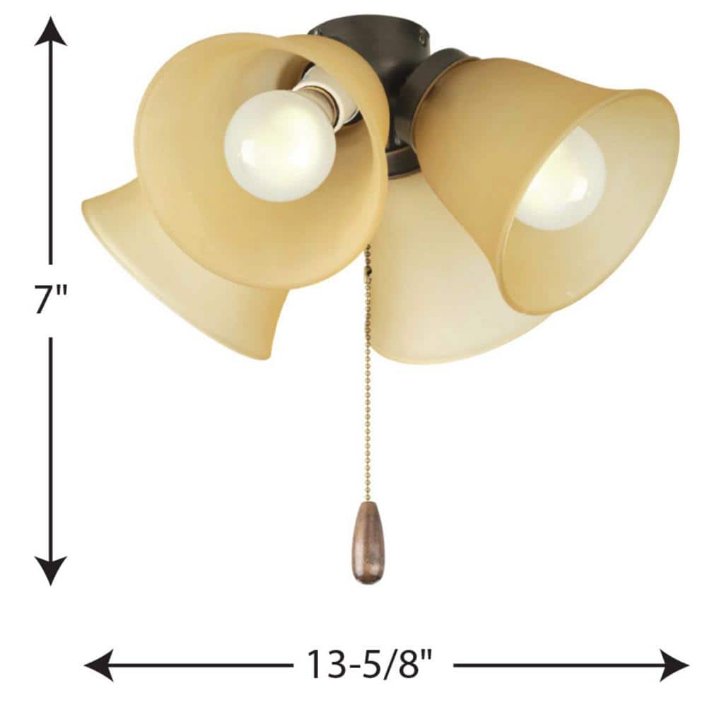 Fan Light Kits Collection 4-Light Antique Bronze Ceiling Fan Light Kit