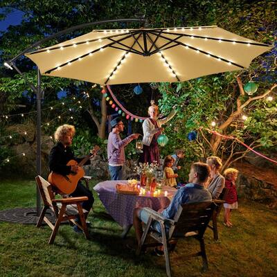 Fl Market Umbrellas Patio The Home Depot Fl Market Umbrellas Patio, Outdoor Umbrella With Lights And Basement