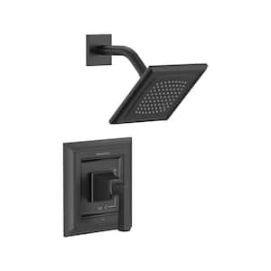 Town Square S 1-Handle Water Saving Shower Faucet Trim Kit for Flash Valves in Matte Black (Valve Not Included)