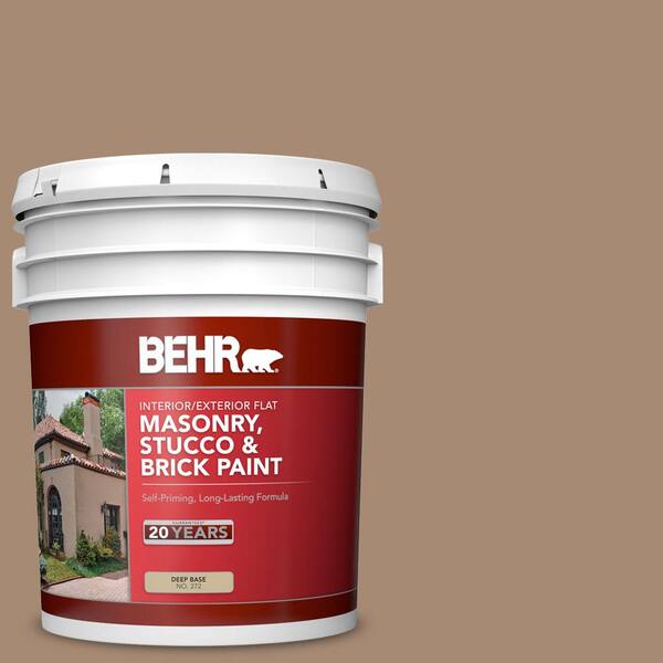 BEHR 5 Gal. #N240-5 Rodeo Tan Flat Interior/Exterior Masonry, Stucco ...