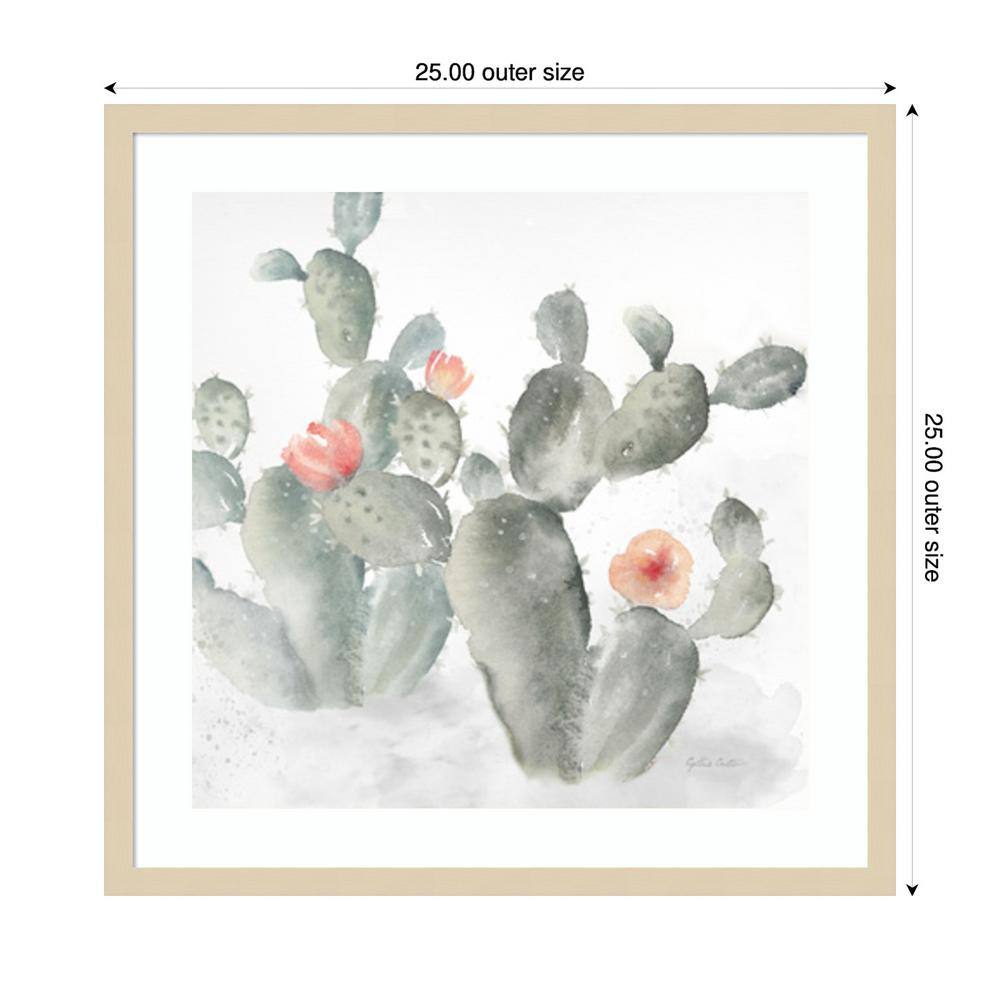 Cactus Garden Gray Blush III 25"x25" Svelte Natural Wood Framed Wall Art