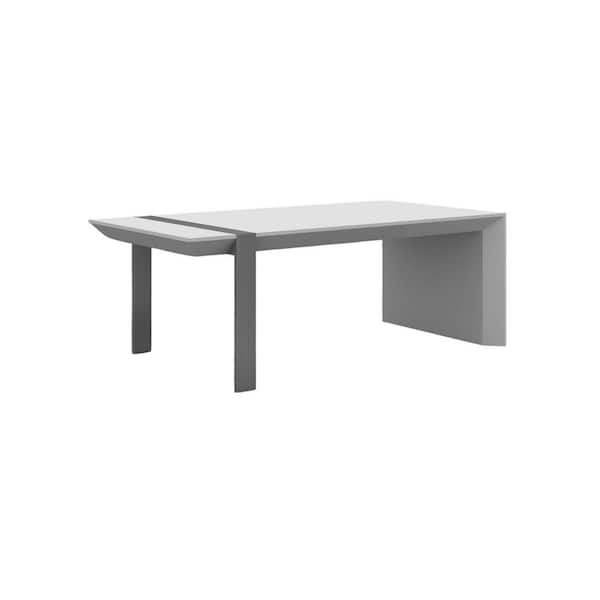 48.00 in. White Rectangle MDF Coffee Table