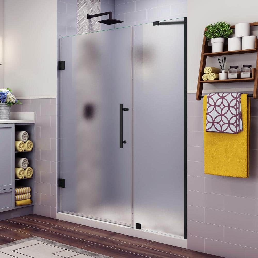 Belmore 38.25 in. to 39.25 in. x 72 in. Frameless Hinged Shower Door with Frosted Glass in Matte Black price history on PriceWatchPro