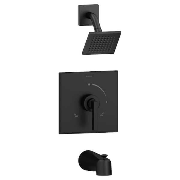 Symmons Duro Single Handle 1-Spray Tub and Shower Faucet Trim in Matte Black - 1.5 GPM (Valve not Included)