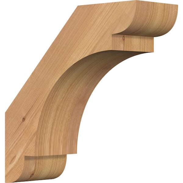 Ekena Millwork 3 1/2"W x 10"D x 10"H Olympic Smooth Knee Brace, Western Red Cedar