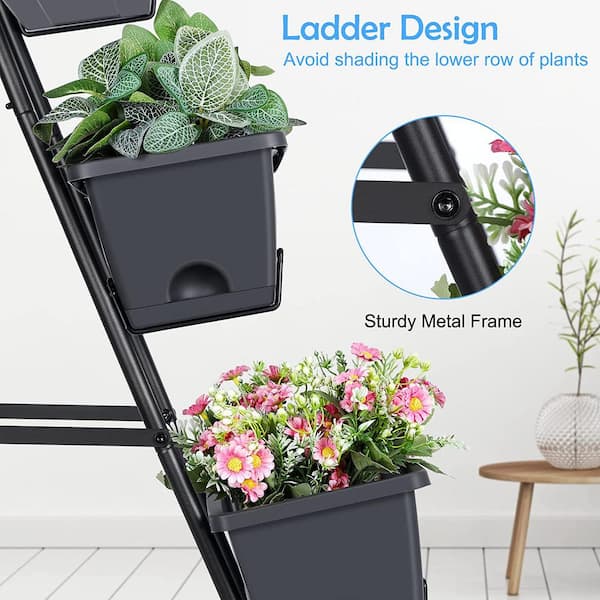 Stackable Planter with Removable Wheels and Tools, Tower Garden Planters, Indoor Outdoor Gardening Pots - 7 Tier Vertical Garden Planter, Size: 1 Set