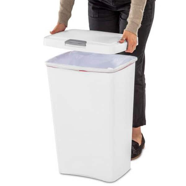 Sterilite White Touch-Top Trash Cans