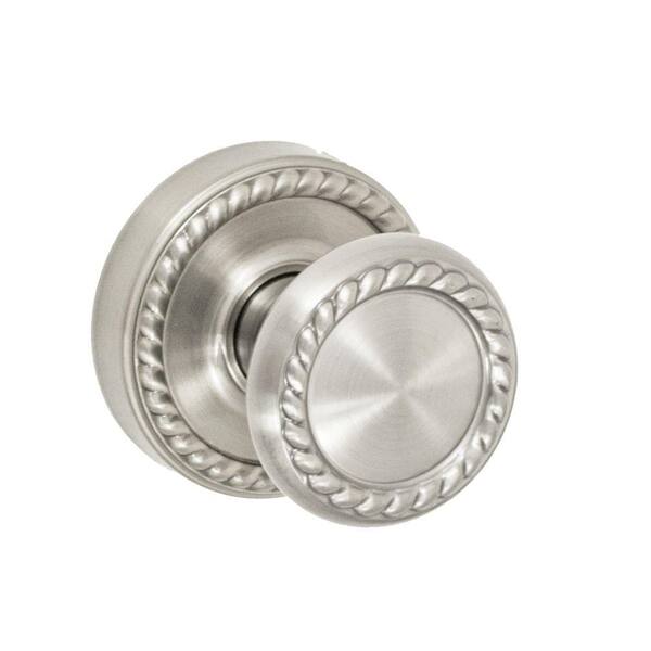 Fusion Solid Brass Brushed Nickel Rope Dummy Knob with Rope Rose