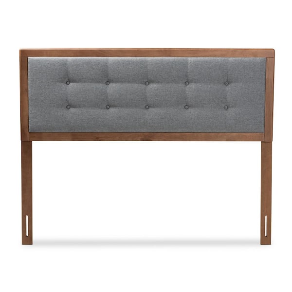 Baxton Studio Sarine Dark Gray and Walnut Queen Headboard
