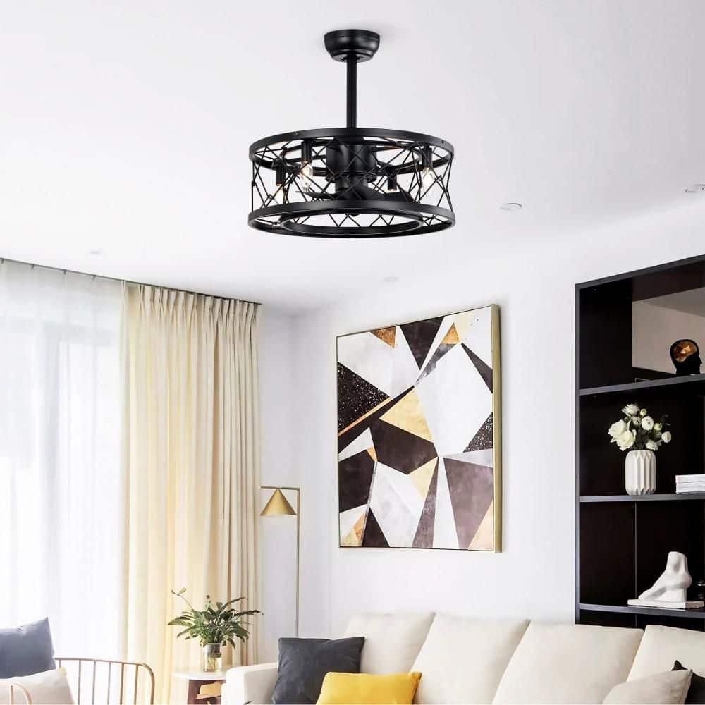 20 in Black AC Motor Low Noise Small Ceiling Fan Enclosed Reversible For Farmhouse Bedroom Living Room Bulb Not Included price history on PriceWatchPro