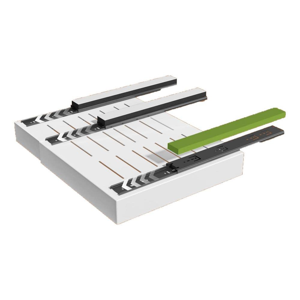 2-Shelf White Adjustable Width Pull Out Cabinet Organizer with Raising Pad for Framed Cabinets 2 Pack