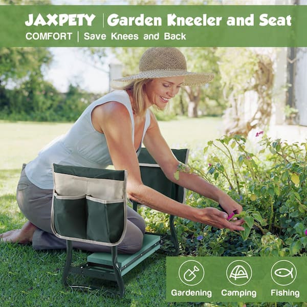 Garden Kneeler and Seat Bench with 2 Tool Pouches