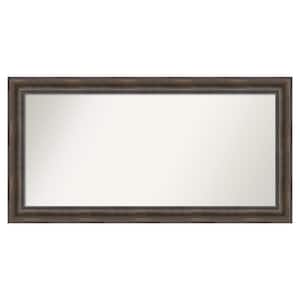 Rustic Pine Brown 49.5 in. x 25.5 in. Custom Non-Beveled Wood Framed Batthroom Vanity Wall Mirror