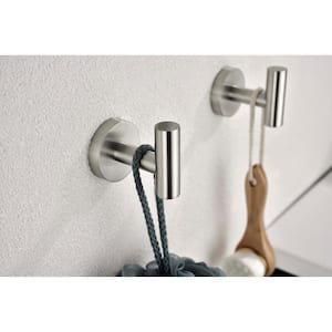 6-Piece Bath Hardware Set Included Mounting Hardware 2 Towel Bars Towel Hook Toilet Paper Holder in Brushed Nickel