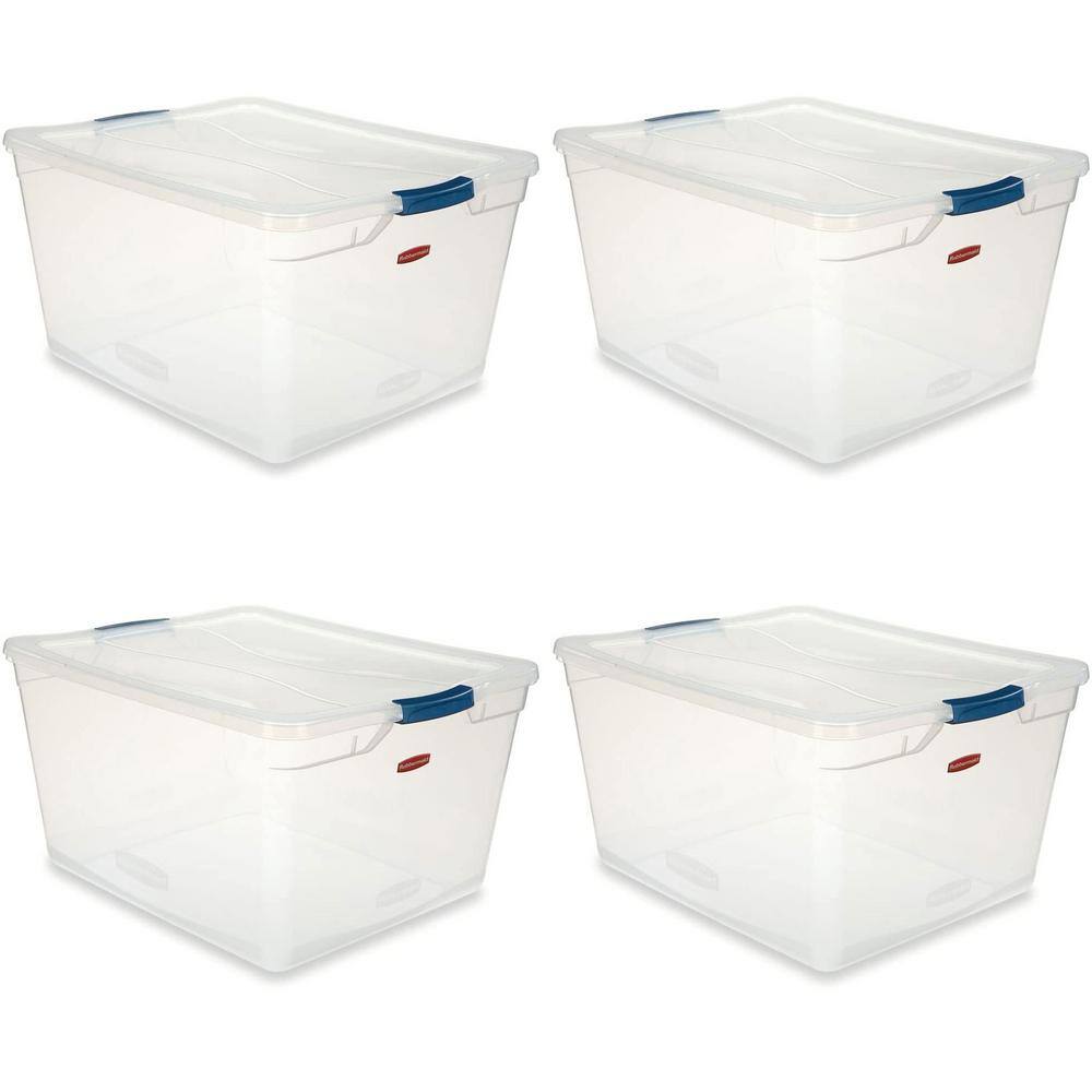 Rubbermaid Cleverstore 71 Qt. Latching Plastic Storage Container And ...