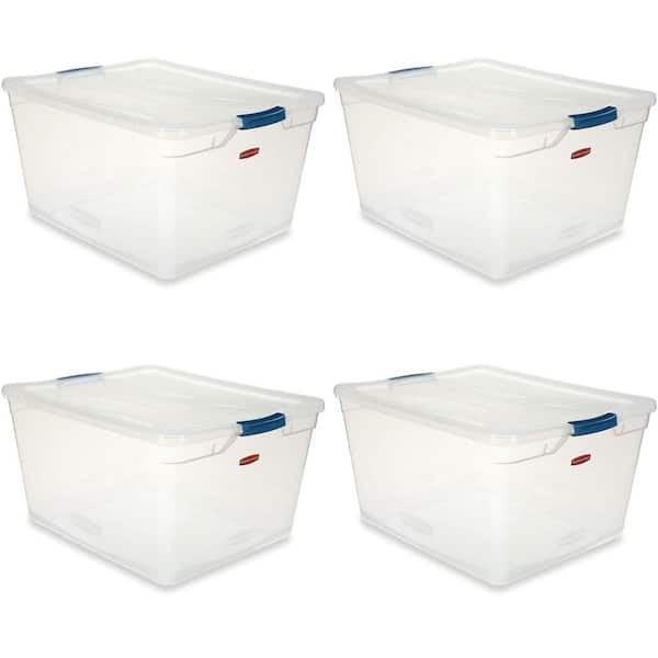 Rubbermaid Cleverstore 71 Qt. Latching Plastic Storage Container And ...