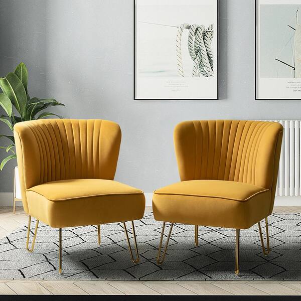 Mustard wingback online chair