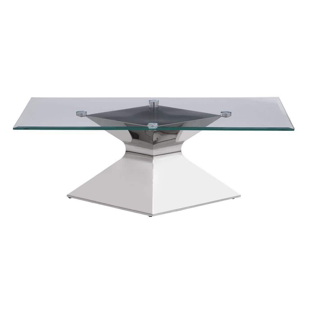 Jenny Rectangular Glass Top Stainless Steel Coffee Table