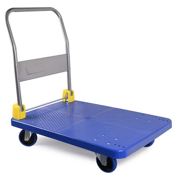 Wildaven 880 lb. Capacity 4-Wheel Steel Standard Duty Platform Truck in Blue